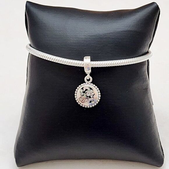 Pandora Day of the Dead Skull Dangle Charm - Picture 5 of 6